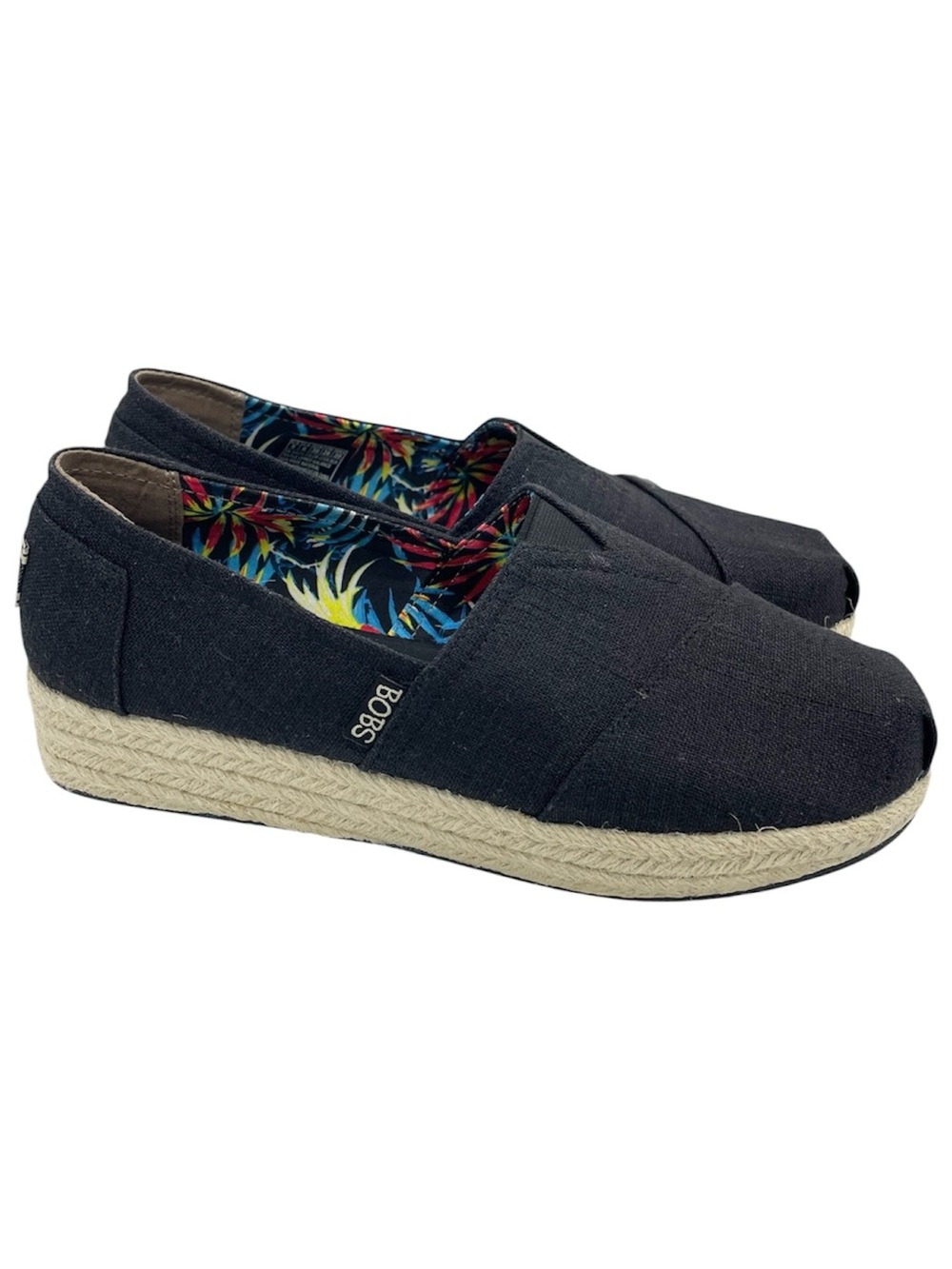 Skechers Bobs espadrille black slip on flats women’s Size 9
